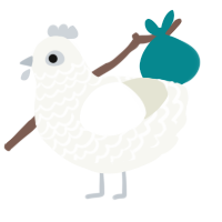 A white chicken with a lace pattern