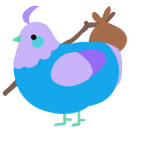 A sky and lilac chicken with a head pattern