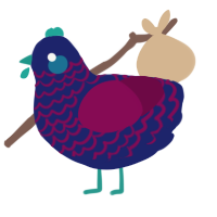 A navy and wine chicken with a lace pattern