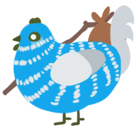 A sky and mist chicken with a bar pattern