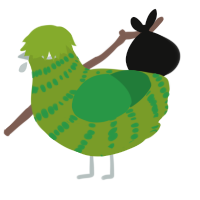 brusela, a chartreuse and viridian chicken with a bar pattern
