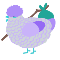 A mist and lilac chicken with a lace pattern
