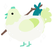 A white and apple chicken with a head pattern