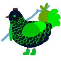 A cream and orchid chicken with a lace pattern