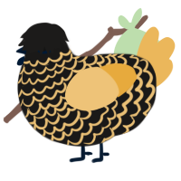 A sable and honey chicken with a lace pattern