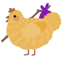 A honey chicken with a bar pattern