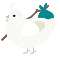 A white chicken with a lace pattern