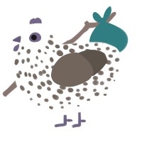 (unnamed), a white and bark chicken with a speckle pattern