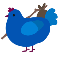 A ultramarine and sapphire chicken