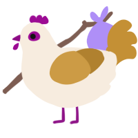 A cream and gold chicken