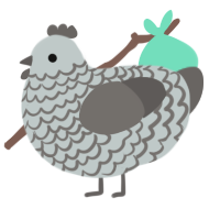A silver and grey chicken with a lace pattern