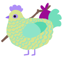 A lemon and mint chicken with a lace pattern