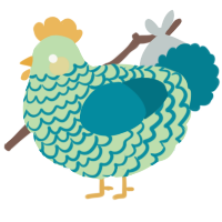 A gluppy and sea chicken with a lace pattern