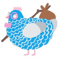 A sky and mist chicken with a lace pattern