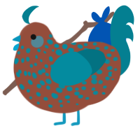 A russet and sea chicken with a speckle pattern