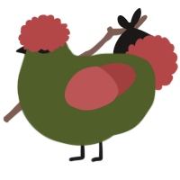 A olive and red chicken