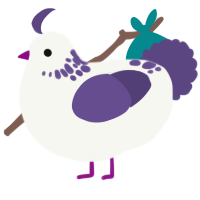 A white and overcast chicken with a neck-speckle pattern