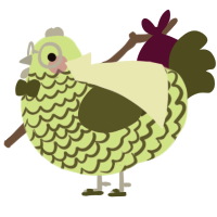 A apple and olive chicken with a lace pattern