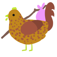 Pinto, a ochre and russet chicken with a speckle pattern