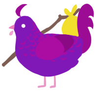 A violet and plum chicken with a half-lace pattern