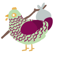 A gluppy and wine chicken with a lace pattern