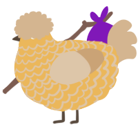 A honey and beige chicken with a lace pattern