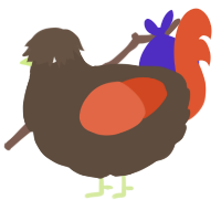 A bark and vermilion chicken