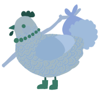 A overcast and russet chicken with a double-lace pattern
