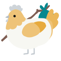 A white and honey chicken with a head pattern
