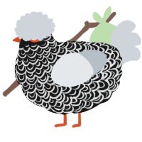 A sable and mist chicken with a double-lace pattern