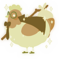A gluppy and brown chicken with a head pattern