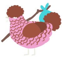A pink and russet chicken with a lace pattern
