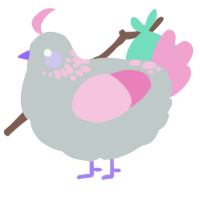 A silver and pink chicken with a neck-speckle pattern