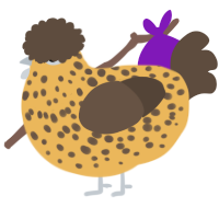 A honey and bark chicken with a speckle pattern