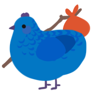 (unnamed), a sapphire and ultramarine chicken with a half-lace pattern