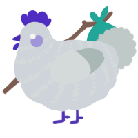 A mist and silver chicken with a bar pattern