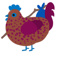 A russet and wine chicken with a speckle pattern