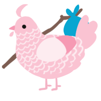 A rose chicken with a lace pattern