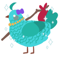 A aqua and turquoise chicken with a lace pattern
