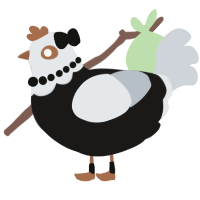 A sable and mist chicken with a head pattern
