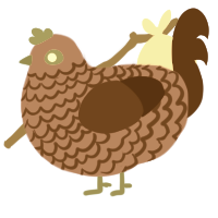 formerly fruit turd, a amethyst and wine chicken with a lace pattern