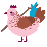 A rose and russet chicken with a half-lace pattern