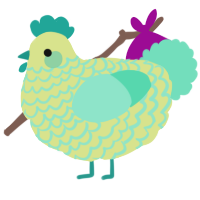 A lemon and mint chicken with a lace pattern