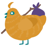 Jants the Jr, a orange chicken with a bar pattern