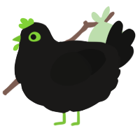 A sable and black chicken