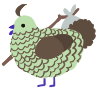 A gluppy and bark chicken with a lace pattern