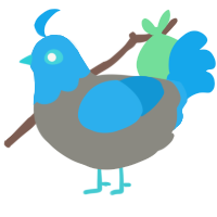 A ash and sky chicken with a head pattern