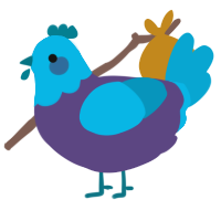 A overcast and cerulean chicken with a head pattern