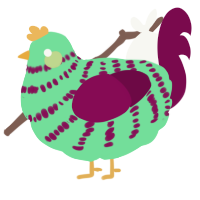 A spring and wine chicken with a bar pattern