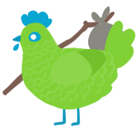 A grass chicken with a lace pattern